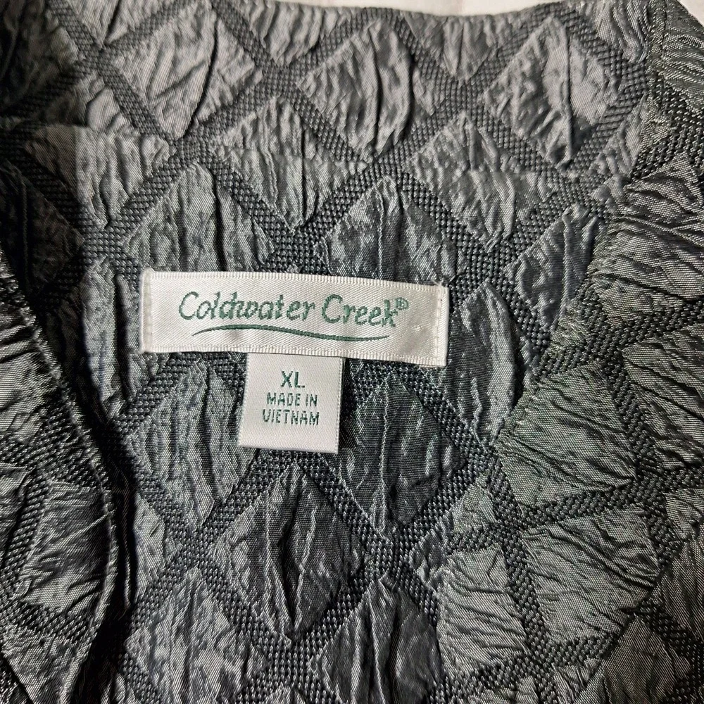 Coldwater Creek Diamond Quilted Jacket Womens XL Smoke Gray Elegant Event - Picture 5 of 9